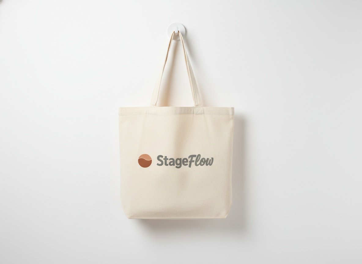 Custom tote bag mockup in studio setting