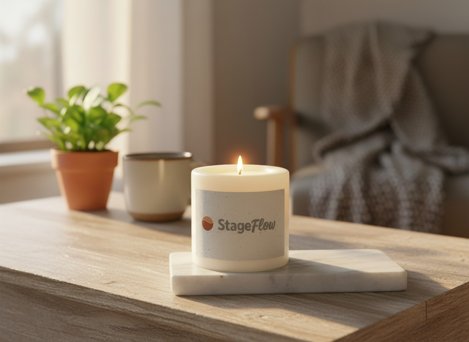 Candle product mockup example